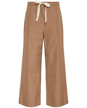 Max Mara Donna Pantaloni Ampi Argento - Marrone