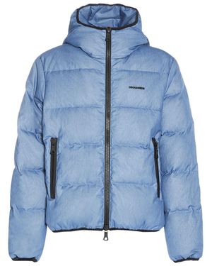 DSquared² Piumino in nylon con logo - Blu