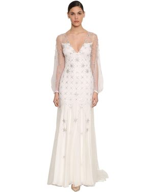 Temperley London Vestido "celeste" De Viscosa Con Decoraciones - Neutro