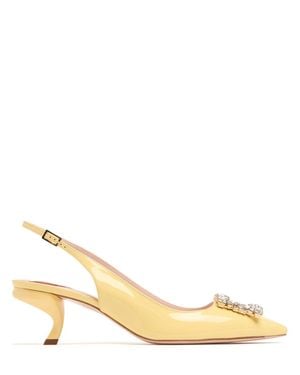 Roger Vivier Escarpins en cuir verni virgule 55 mm - Métallisé