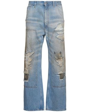 MM6 by Maison Martin Margiela Uomo Jeans 5 Tasche Effetto Distressed - Blu
