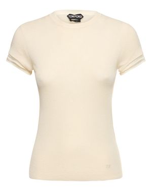 Tom Ford Top in maglia di cashmere e seta - Neutro