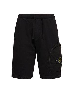 Stone Island Uomo Cotton Jersey Shorts - Nero