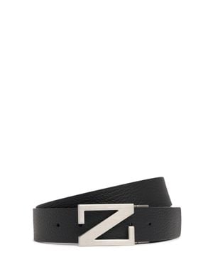 ZEGNA Cintura reversibile z in pelle 35mm - Bianco