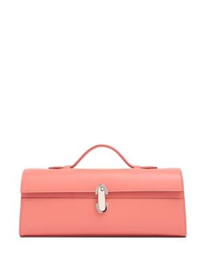SAVETTE Femme Sac À Main En Cuir Lisse Camellia Unique - Rose