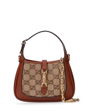 Gucci Mini Borsa Jackie 1961 Con Cristalli - Marrone