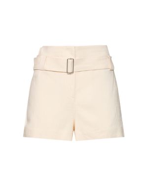 MSGM High Rise Shorts W/Belt - Natural