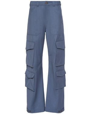 Golden Goose Mujer Pantalones Cargo De Lana - Azul