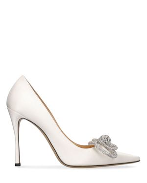 Mach & Mach Escarpins en satin à double nœud 110 mm - Blanc