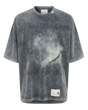 Maison Mihara Yasuhiro Homme T-Shirt En Coton Décoloré - Gris