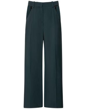 Mugler Pantaloni dritti in twill di viscosa / cutout - Blu