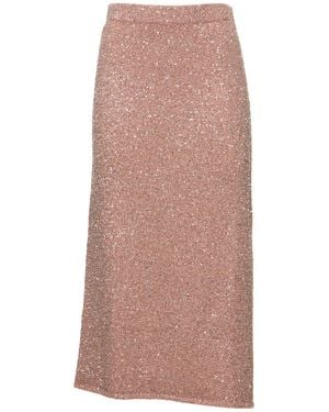Altuzarra Gonna midi milos in maglia / paillettes - Rosa