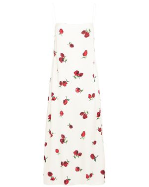 KHAITE Mujer Vestido Midi De Sarga - Blanco
