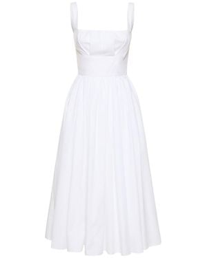 Emilia Wickstead Vestito midi terry in popeline di cotone - Bianco