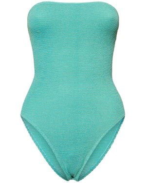 Bondeye Femme Maillot De Bain Une Pièce Sans Bretelles Fane Unique - Bleu