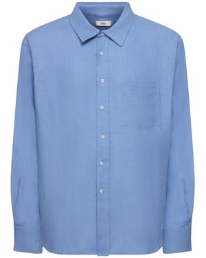 Commas Camicia relaxed fit in lino - Blu