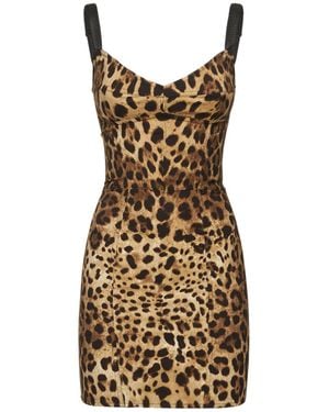 Dolce & Gabbana Vestito in raso leopard - Multicolore
