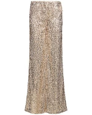 ROTATE BIRGER CHRISTENSEN Pantaloni ampi nolan con paillettes - Neutro