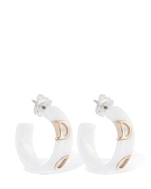 Damiani Orecchini d. icon in oro 18kt e ceramica - Bianco