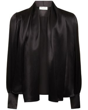 Saint Laurent Camicia fluida in seta - Nero