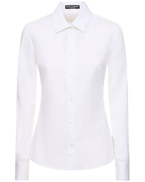 Dolce & Gabbana Camicia in popeline di cotone stretch - Bianco