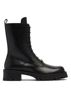 Versace Stivali combat in pelle mm - Nero