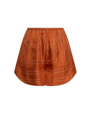 TOTEME Mujer Shorts De Pijama De Seda - Naranja