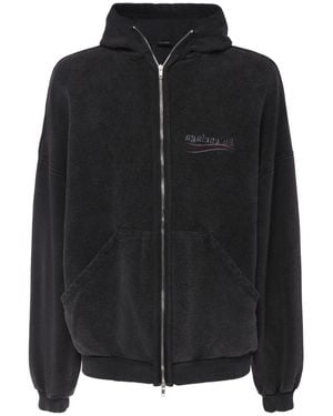 Balenciaga Homme Sweat-Shirt Zippé En Coton À Capuche Inside Out - Noir