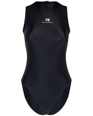 Balenciaga Femme Maillot De Bain Une Pièce En Spandex Imprimé - Noir