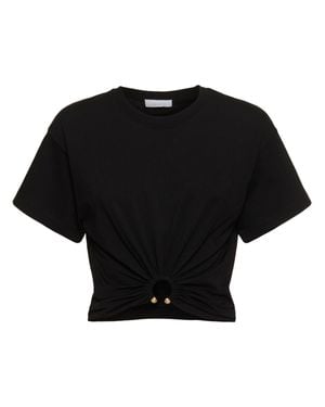 Rabanne Donna T-Shirt Cropped - Nero