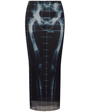 Jean Paul Gaultier Donna Gonna Lunga Squeletor - Nero