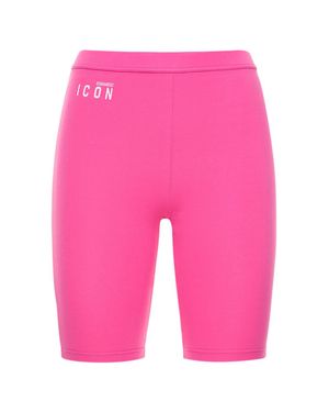 DSquared² Shorts ciclistas de algodón jersey - Rosa