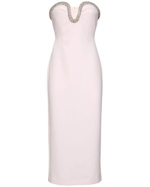Roland Mouret Donna Vestito Midi Senza Spallini - Rosa
