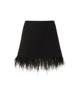WeWoreWhat Minigonna con piume - Nero