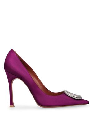 AMINA MUADDI Décolleté camelia in raso 105mm - Viola