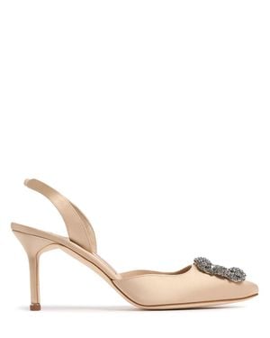 Manolo Blahnik Décolleté Hangisi In Raso 70mm - Multicolore