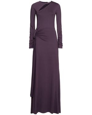 Victoria Beckham Donna Vestito A Maniche Lunghe Con Nodo Frontale - Viola