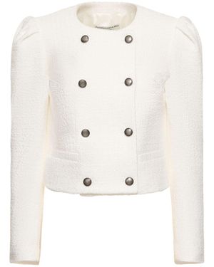 Alessandra Rich Giacca doppiopetto in tweed bouclé - Neutro