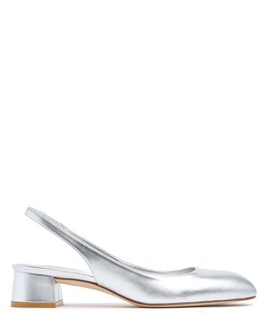 Stuart Weitzman Décolleté vivienne in pelle metallizzata 35mm - Bianco