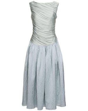 Abadia Donna Ora Sleeveless Draped Dress - Blu