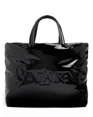 Saint Laurent Borsa shopping maxi in vernice - Nero