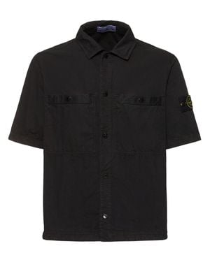Stone Island Uomo Short Sleeve Overshirt - Nero