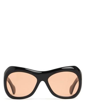 Port Tanger Soledad Acetate Sunglasses W/ Amber Lens - Black