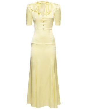 Alessandra Rich Vestito in raso di seta - Giallo