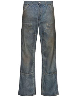 Roy Rogers Digital Print Statement Canvas Pants - Blue