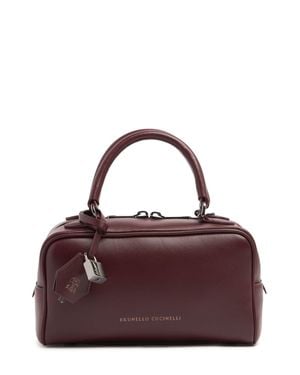 Brunello Cucinelli Femme Sac Cabas En Cuir Nappa Brillant Unique - Violet