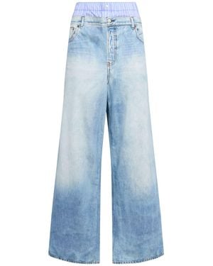 Acne Studios Donna Pubblea Wide Jeans W/Double Waistband - Blu