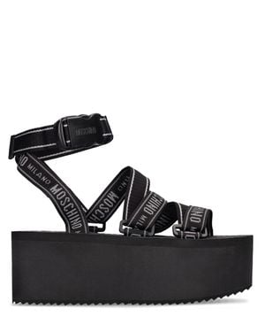 Moschino Sandali in nylon con platform 80mm - Nero