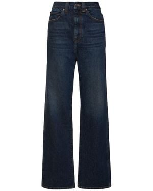 KHAITE Donna Jeans Dritti Bonnie A Vita Alta - Blu
