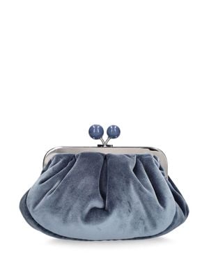 Weekend by Maxmara Bolso clutch cavour de terciopelo - Azul